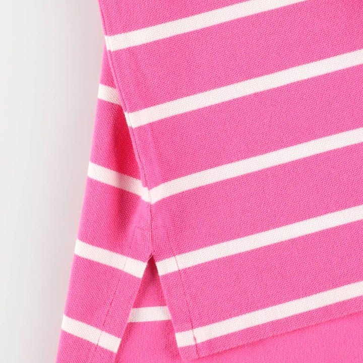 Ralph Lauren POLO RALPH LAUREN CUSTOM FIT short sleeve striped polo shirt for women size L cotton pink type Vintage Second Hand