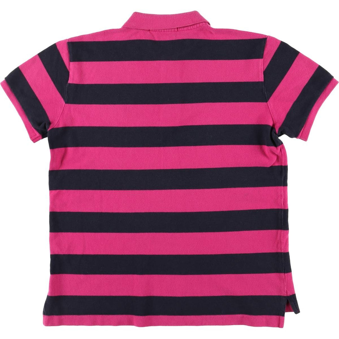 Ralph Lauren RALPH LAUREN SPORT Short Sleeve Striped Polo Shirt Women's M cotton pink type Vintage Second Hand