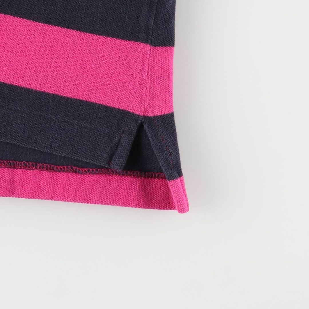Ralph Lauren RALPH LAUREN SPORT Short Sleeve Striped Polo Shirt Women's M cotton pink type Vintage Second Hand