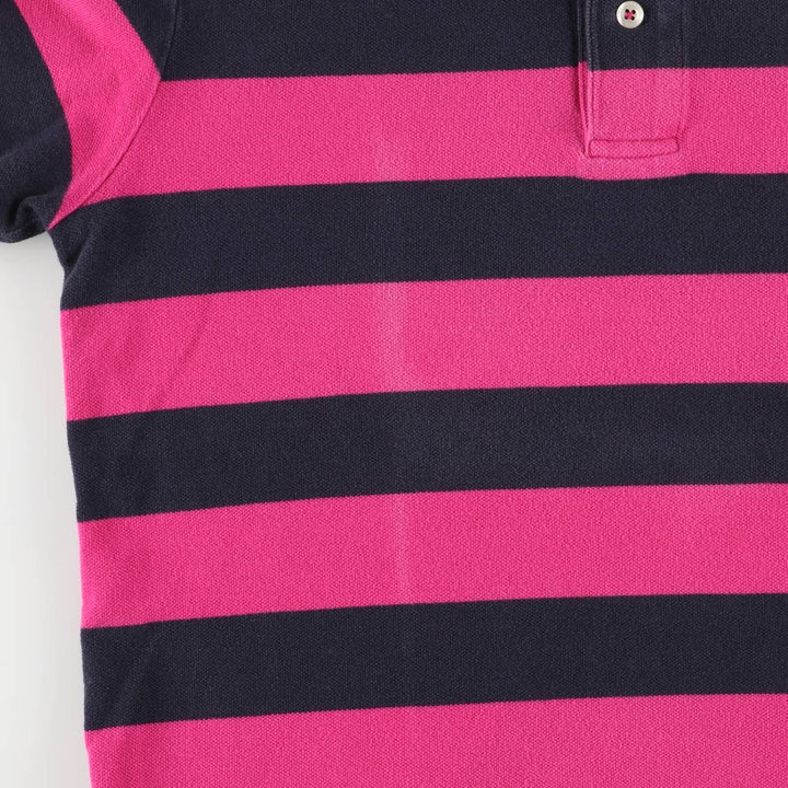 Ralph Lauren RALPH LAUREN SPORT Short Sleeve Striped Polo Shirt Women's M cotton pink type Vintage Second Hand