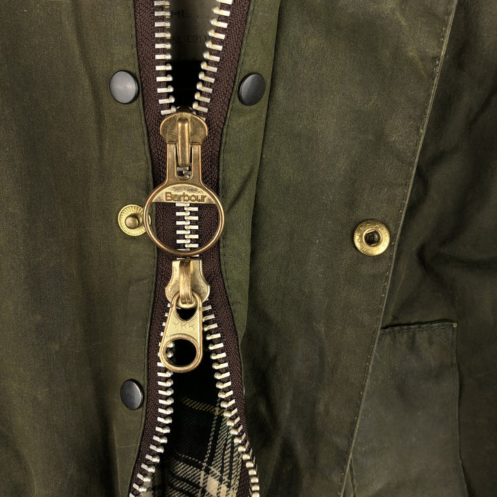 80s-90'S Barbour BEDALE 3 Warrant Waxed Cotton Oiled Jacket, Made in England, C30, Men's XS cotton Khaki type Vintage Second Hand