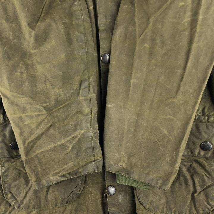 80s-90'S Barbour BEDALE 3 Warrant Waxed Cotton Oiled Jacket, Made in England, C30, Men's XS cotton Khaki type Vintage Second Hand