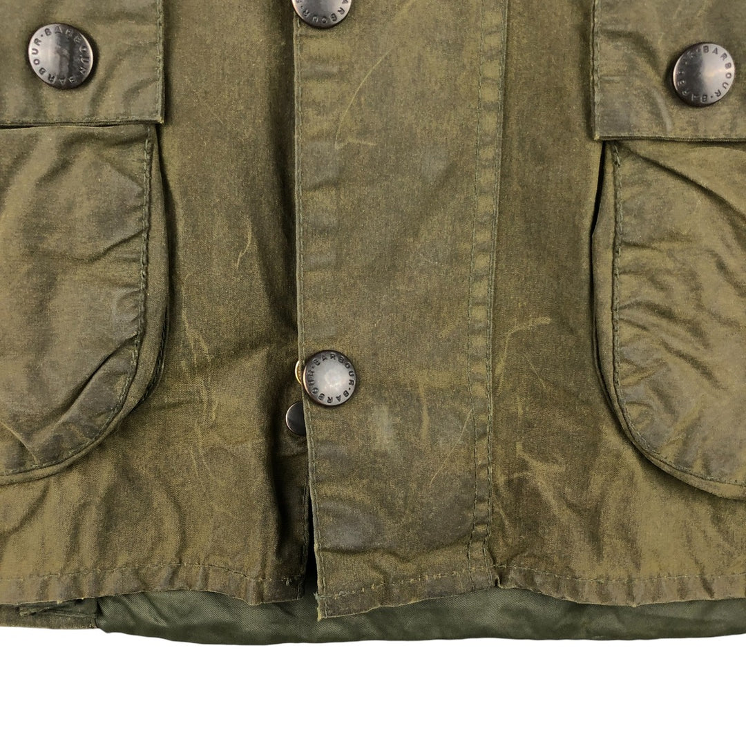 80s-90'S Barbour BEDALE 3 Warrant Waxed Cotton Oiled Jacket, Made in England, C30, Men's XS cotton Khaki type Vintage Second Hand
