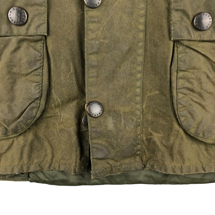 80s-90'S Barbour BEDALE 3 Warrant Waxed Cotton Oiled Jacket, Made in England, C30, Men's XS cotton Khaki type Vintage Second Hand