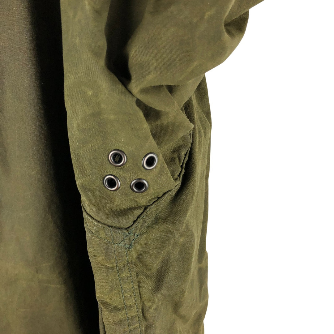 1990'S Barbour BORDER (formerly 3 Warrant) waxed cotton oiled jacket, Made in England, C46, Men's XL cotton Khaki type Vintage Second Hand
