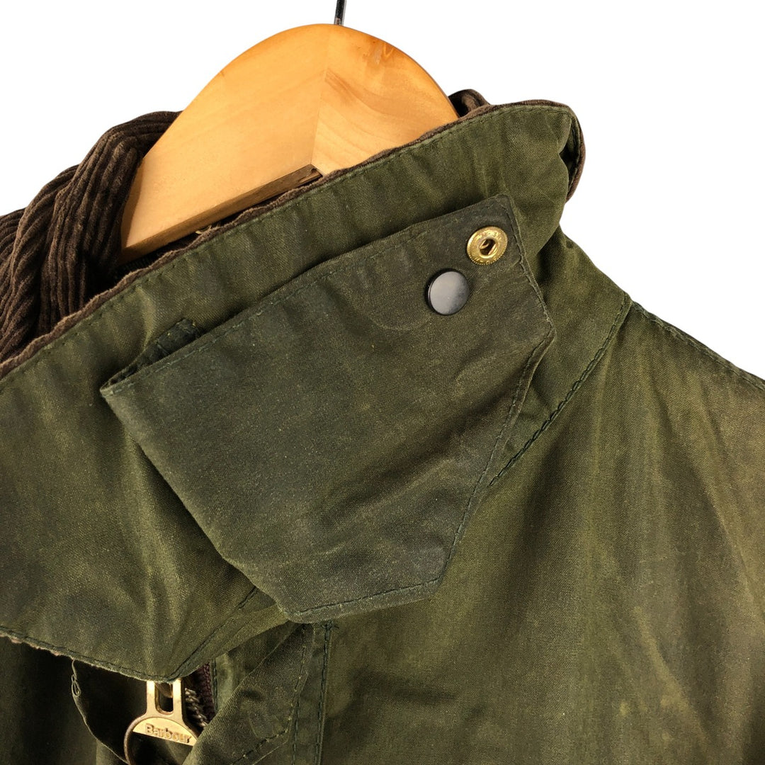 1990'S Barbour BORDER (formerly 3 Warrant) waxed cotton oiled jacket, Made in England, C46, Men's XL cotton Khaki type Vintage Second Hand