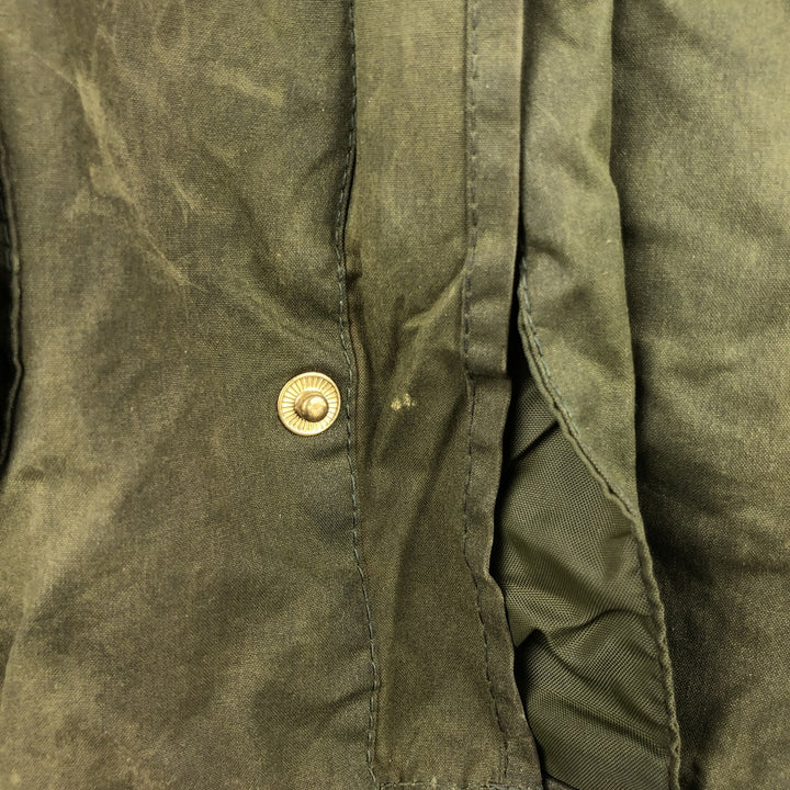 1990'S Barbour BORDER (formerly 3 Warrant) waxed cotton oiled jacket, Made in England, C46, Men's XL cotton Khaki type Vintage Second Hand