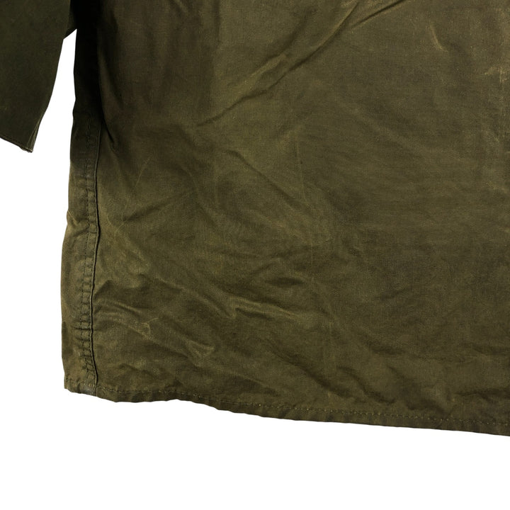 1990'S Barbour BORDER (formerly 3 Warrant) waxed cotton oiled jacket, Made in England, C46, Men's XL cotton Khaki type Vintage Second Hand