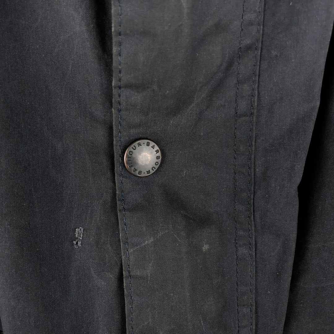 1990'S Barbour Bedale 3-Warrant Waxed Cotton Oiled Jacket, Made in England, C44, Men's Size L unclear navy blue type Vintage Second Hand