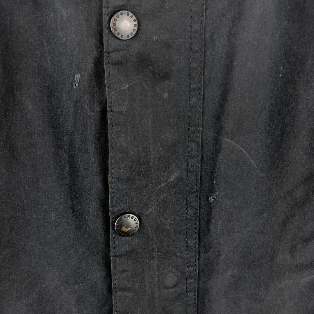 1990'S Barbour Bedale 3-Warrant Waxed Cotton Oiled Jacket, Made in England, C44, Men's Size L unclear navy blue type Vintage Second Hand