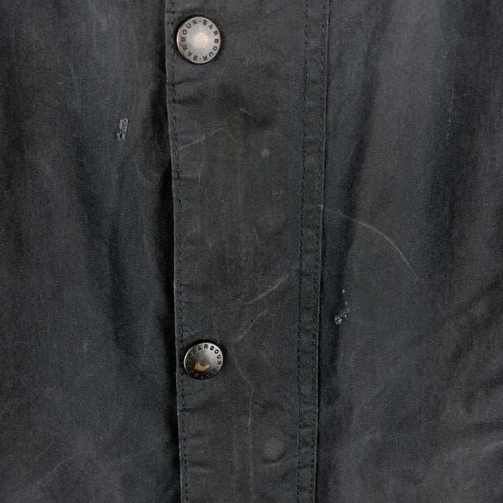 1990'S Barbour Bedale 3-Warrant Waxed Cotton Oiled Jacket, Made in England, C44, Men's Size L unclear navy blue type Vintage Second Hand