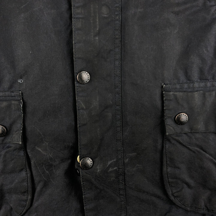 1990'S Barbour Bedale 3-Warrant Waxed Cotton Oiled Jacket, Made in England, C44, Men's Size L unclear navy blue type Vintage Second Hand