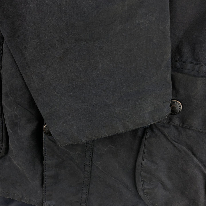 1990'S Barbour Bedale 3-Warrant Waxed Cotton Oiled Jacket, Made in England, C44, Men's Size L unclear navy blue type Vintage Second Hand