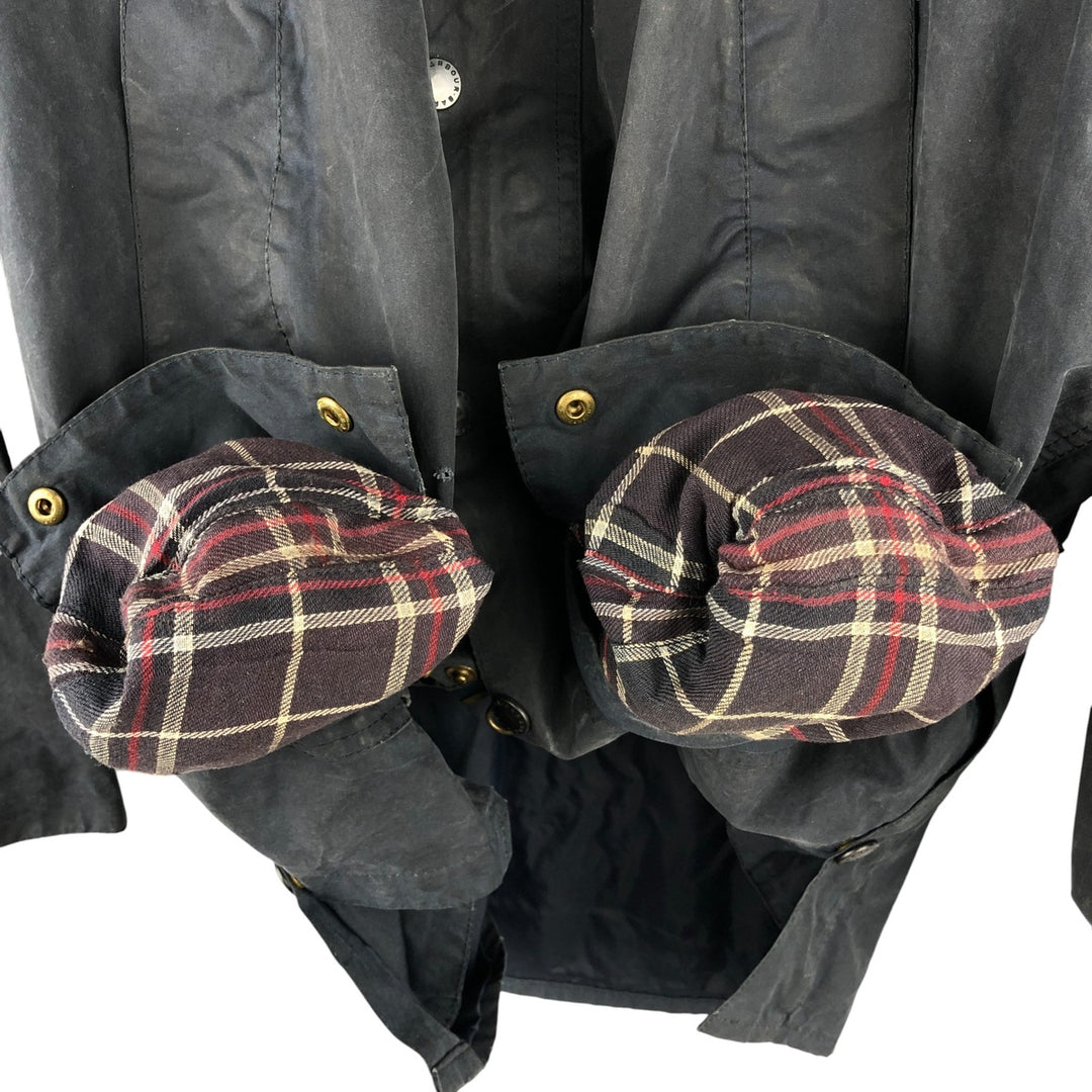 1990'S Barbour Bedale 3-Warrant Waxed Cotton Oiled Jacket, Made in England, C44, Men's Size L unclear navy blue type Vintage Second Hand