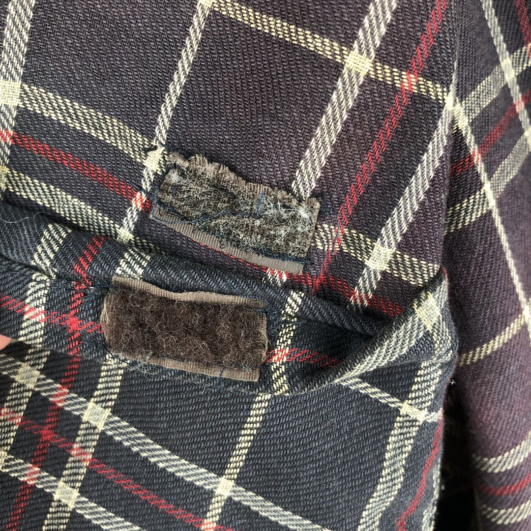 1990'S Barbour Bedale 3-Warrant Waxed Cotton Oiled Jacket, Made in England, C44, Men's Size L unclear navy blue type Vintage Second Hand