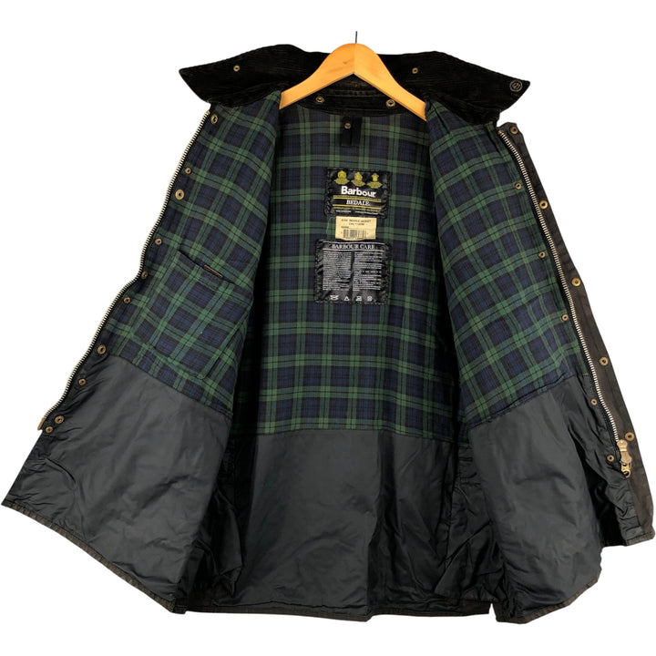 2000'S Barbour BEDALE Waxed Cotton Oiled Jacket with 3 Warrant Badge, Made in the UK, C44, Men's Size L cotton brown type Vintage Second Hand