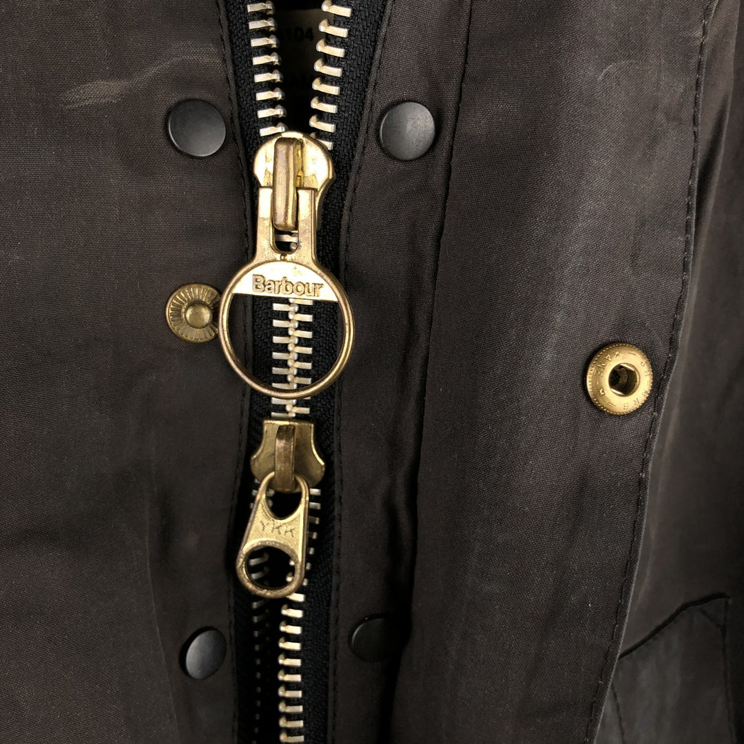 2000'S Barbour BEDALE Waxed Cotton Oiled Jacket with 3 Warrant Badge, Made in the UK, C44, Men's Size L cotton brown type Vintage Second Hand