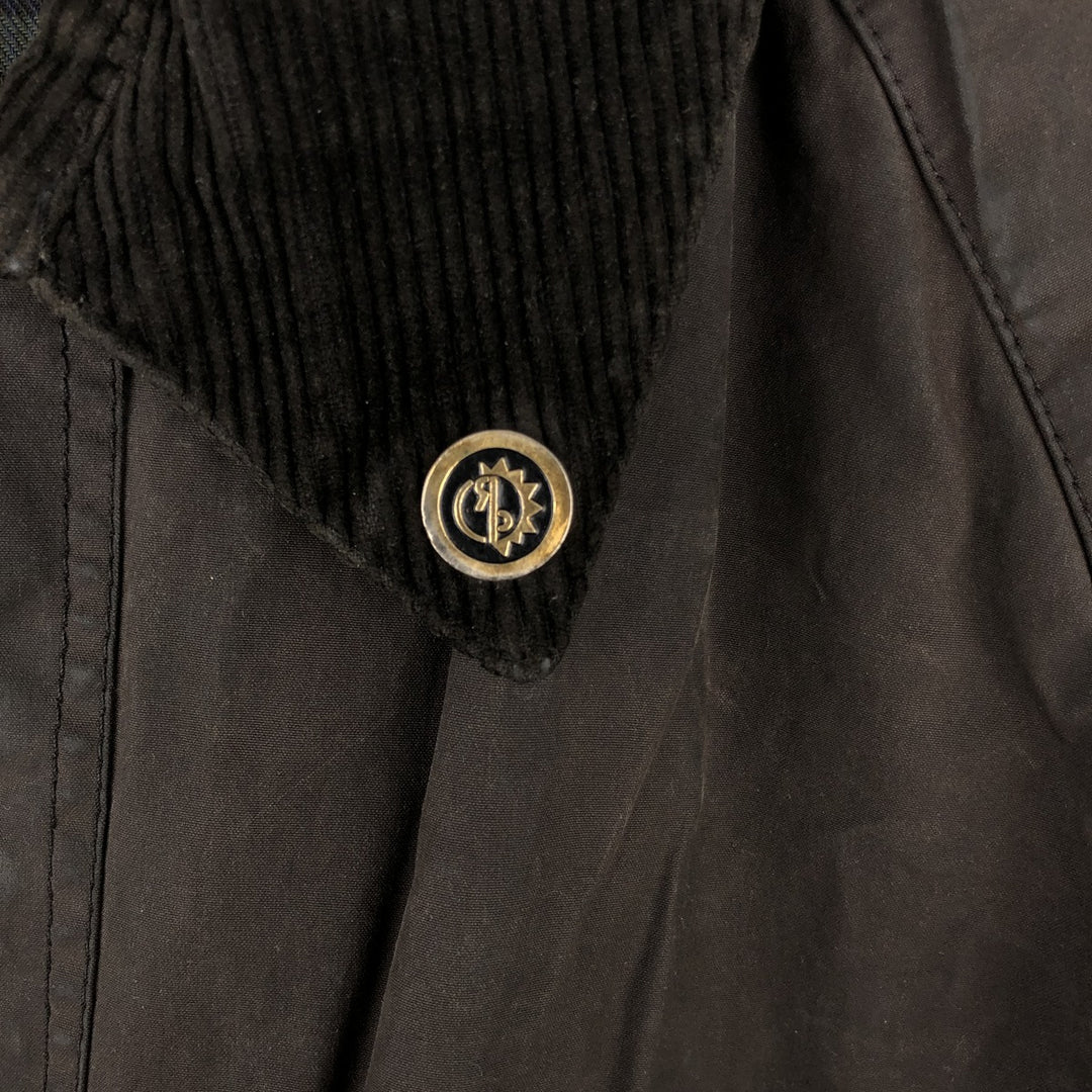 2000'S Barbour BEDALE Waxed Cotton Oiled Jacket with 3 Warrant Badge, Made in the UK, C44, Men's Size L cotton brown type Vintage Second Hand