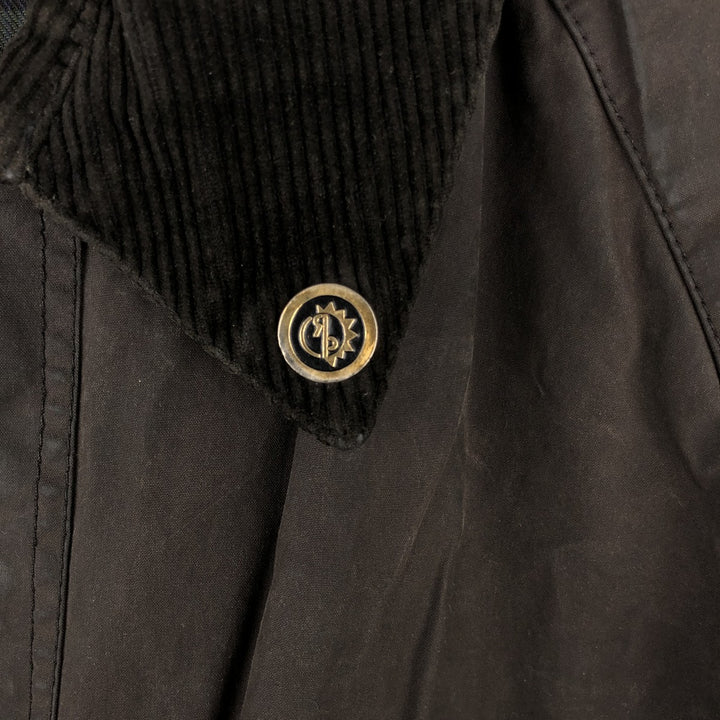 2000'S Barbour BEDALE Waxed Cotton Oiled Jacket with 3 Warrant Badge, Made in the UK, C44, Men's Size L cotton brown type Vintage Second Hand