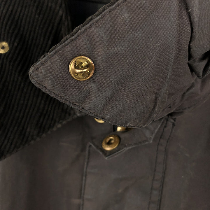2000'S Barbour BEDALE Waxed Cotton Oiled Jacket with 3 Warrant Badge, Made in the UK, C44, Men's Size L cotton brown type Vintage Second Hand