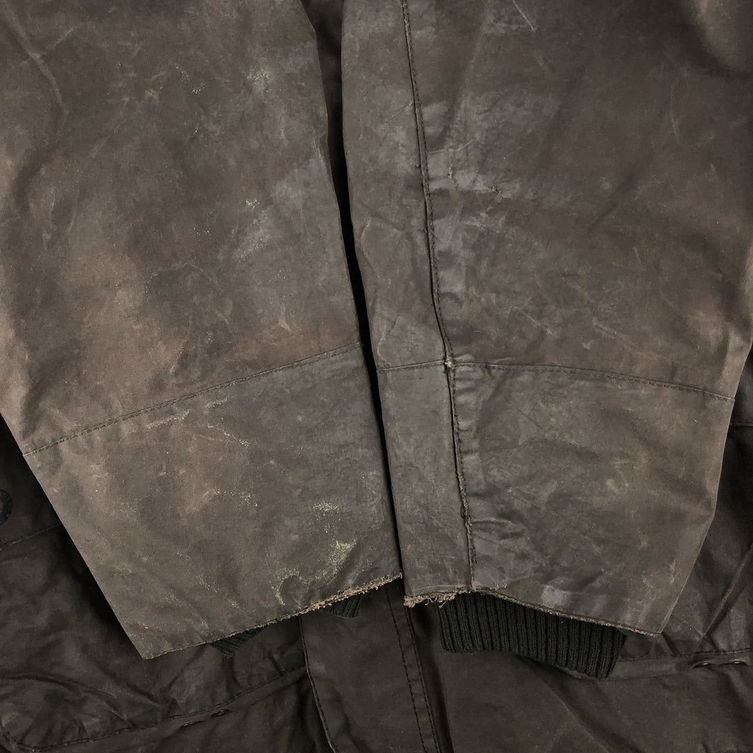 2000'S Barbour BEDALE Waxed Cotton Oiled Jacket with 3 Warrant Badge, Made in the UK, C44, Men's Size L cotton brown type Vintage Second Hand