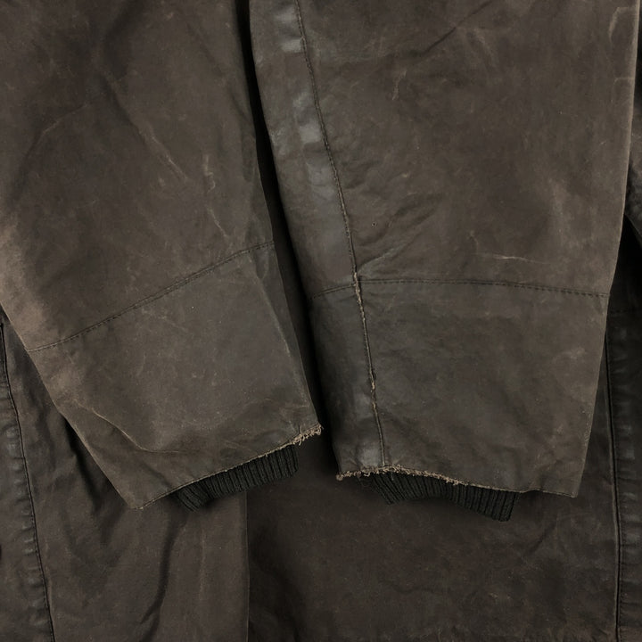 2000'S Barbour BEDALE Waxed Cotton Oiled Jacket with 3 Warrant Badge, Made in the UK, C44, Men's Size L cotton brown type Vintage Second Hand