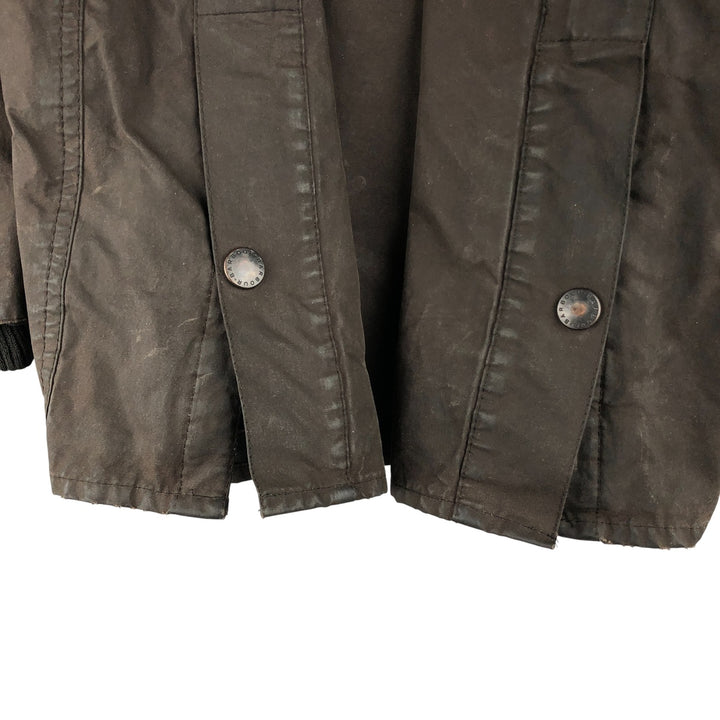 2000'S Barbour BEDALE Waxed Cotton Oiled Jacket with 3 Warrant Badge, Made in the UK, C44, Men's Size L cotton brown type Vintage Second Hand
