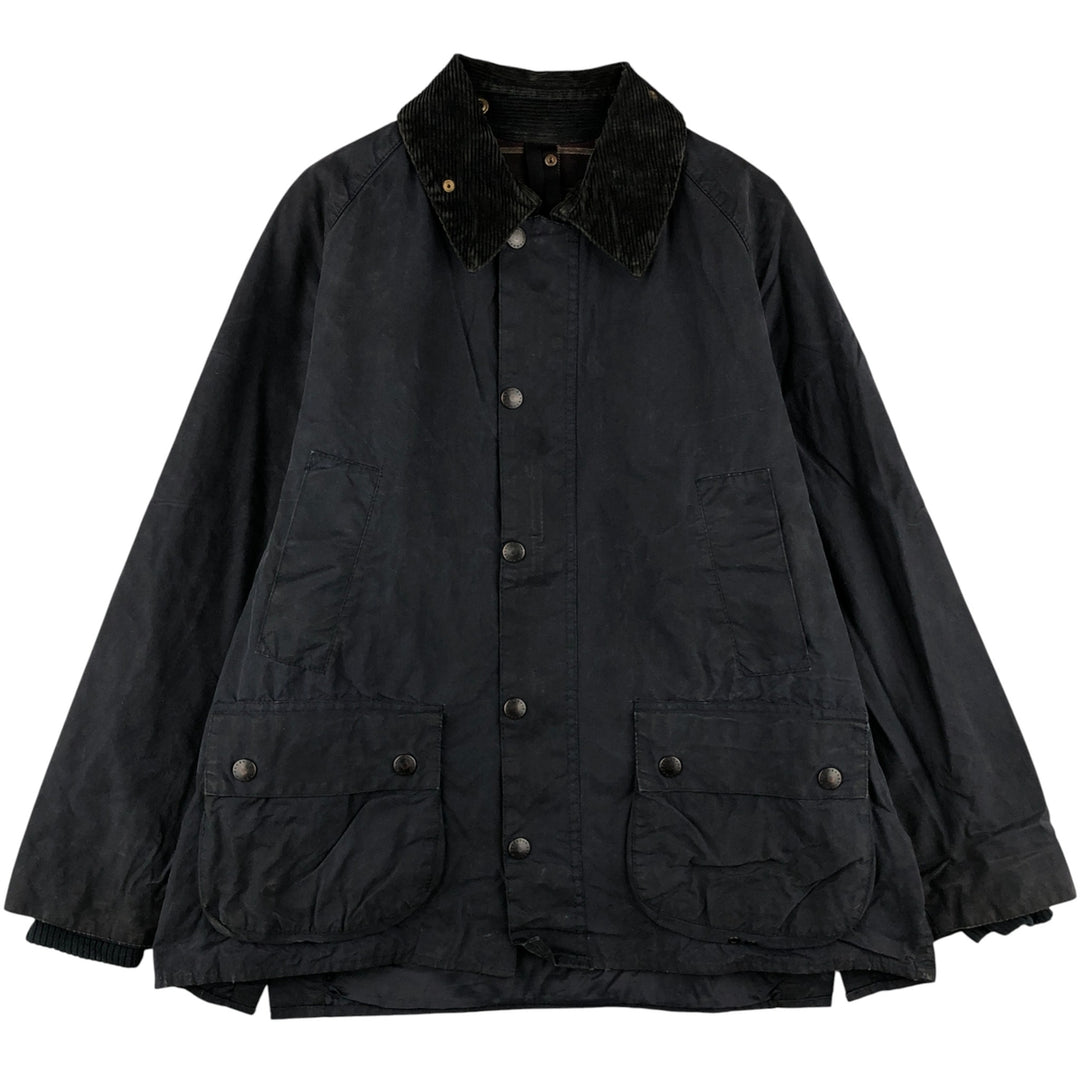 1990'S Barbour Bedale (formerly 3 Warrant) waxed cotton oiled jacket, made in England, C40, men's size M cotton navy blue type Vintage Second Hand