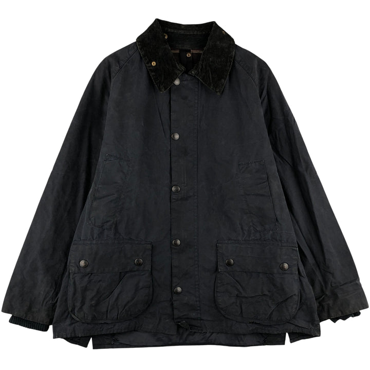 1990'S Barbour Bedale (formerly 3 Warrant) waxed cotton oiled jacket, made in England, C40, men's size M cotton navy blue type Vintage Second Hand
