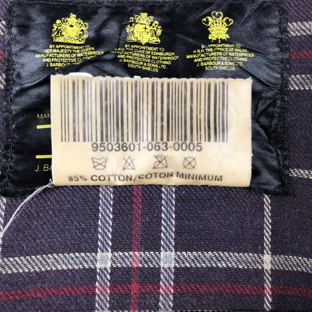 1990'S Barbour Bedale (formerly 3 Warrant) waxed cotton oiled jacket, made in England, C40, men's size M cotton navy blue type Vintage Second Hand