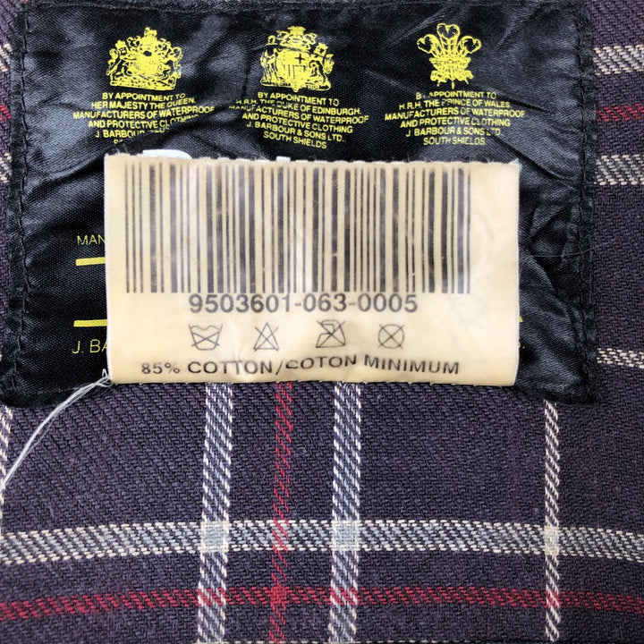 1990'S Barbour Bedale (formerly 3 Warrant) waxed cotton oiled jacket, made in England, C40, men's size M cotton navy blue type Vintage Second Hand