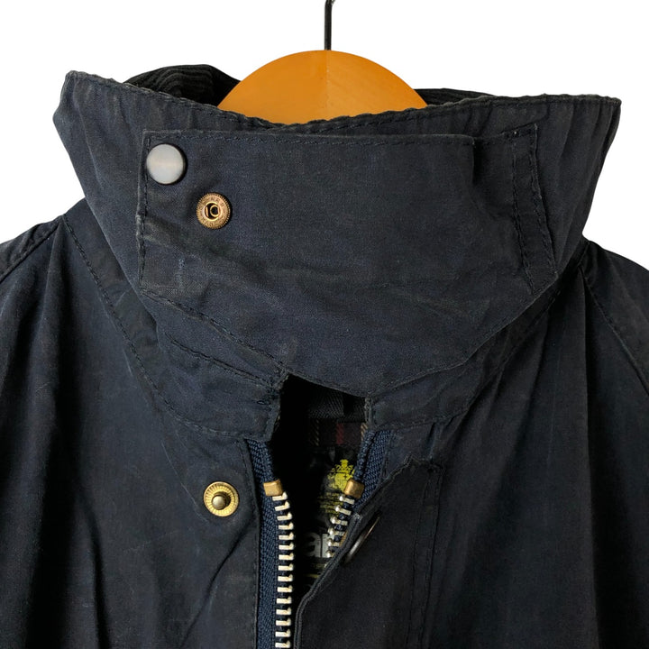 1990'S Barbour Bedale (formerly 3 Warrant) waxed cotton oiled jacket, made in England, C40, men's size M cotton navy blue type Vintage Second Hand