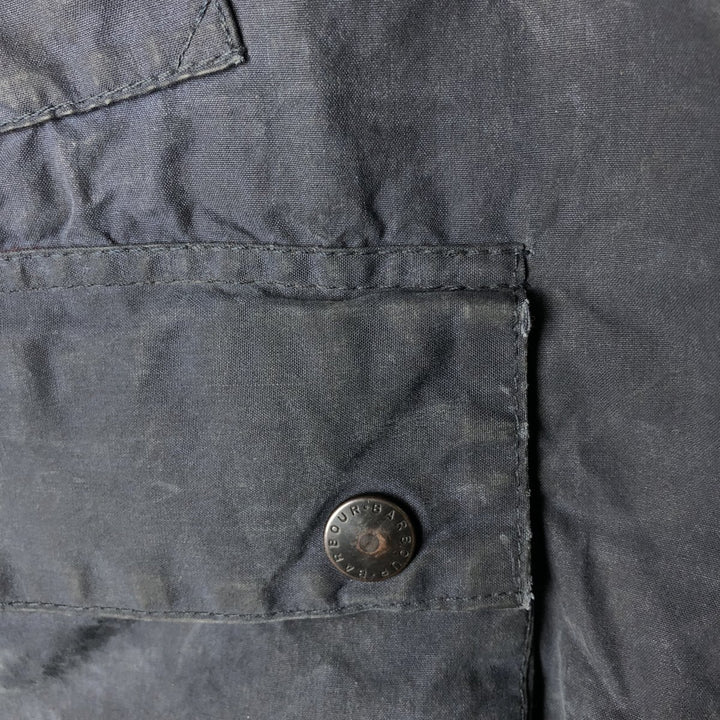 1990'S Barbour Bedale (formerly 3 Warrant) waxed cotton oiled jacket, made in England, C40, men's size M cotton navy blue type Vintage Second Hand
