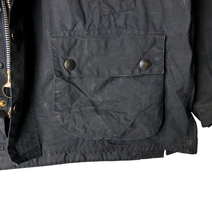 1990'S Barbour Bedale (formerly 3 Warrant) waxed cotton oiled jacket, made in England, C40, men's size M cotton navy blue type Vintage Second Hand