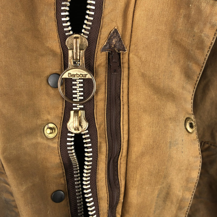 80s-90'S Barbour BEAUFORT 3 Warrant Oiled Hunting Jacket, Made in England, C46, Men's XL cotton Beige type Vintage Second Hand