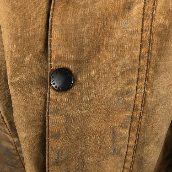80s-90'S Barbour BEAUFORT 3 Warrant Oiled Hunting Jacket, Made in England, C46, Men's XL cotton Beige type Vintage Second Hand