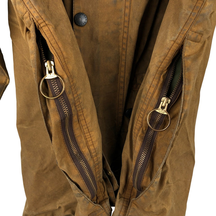 80s-90'S Barbour BEAUFORT 3 Warrant Oiled Hunting Jacket, Made in England, C46, Men's XL cotton Beige type Vintage Second Hand