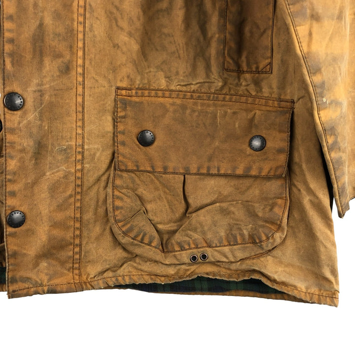 80s-90'S Barbour BEAUFORT 3 Warrant Oiled Hunting Jacket, Made in England, C46, Men's XL cotton Beige type Vintage Second Hand