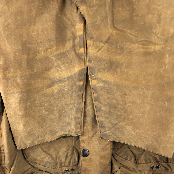 80s-90'S Barbour BEAUFORT 3 Warrant Oiled Hunting Jacket, Made in England, C46, Men's XL cotton Beige type Vintage Second Hand