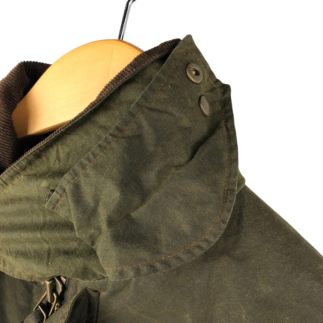 90s-00'S LLBean Waxed Cotton Oiled Padded Jacket, Men's Size Small cotton Khaki type Vintage Second Hand