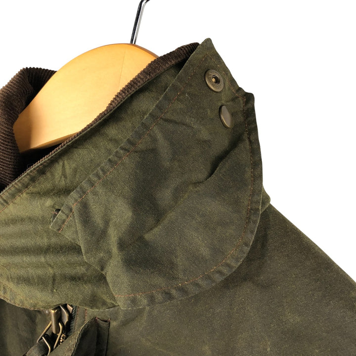 90s-00'S LLBean Waxed Cotton Oiled Padded Jacket, Men's Size Small cotton Khaki type Vintage Second Hand