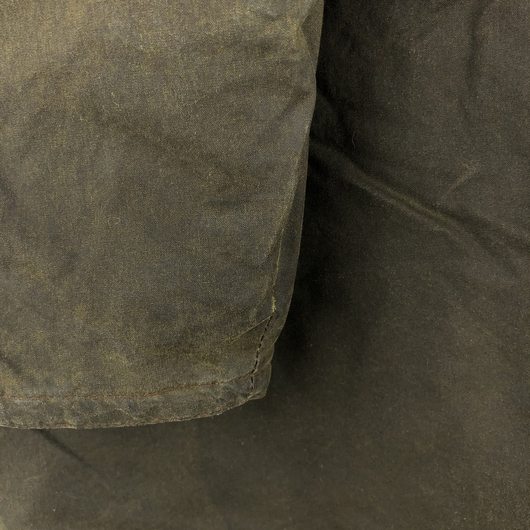 90s-00'S LLBean Waxed Cotton Oiled Padded Jacket, Men's Size Small cotton Khaki type Vintage Second Hand