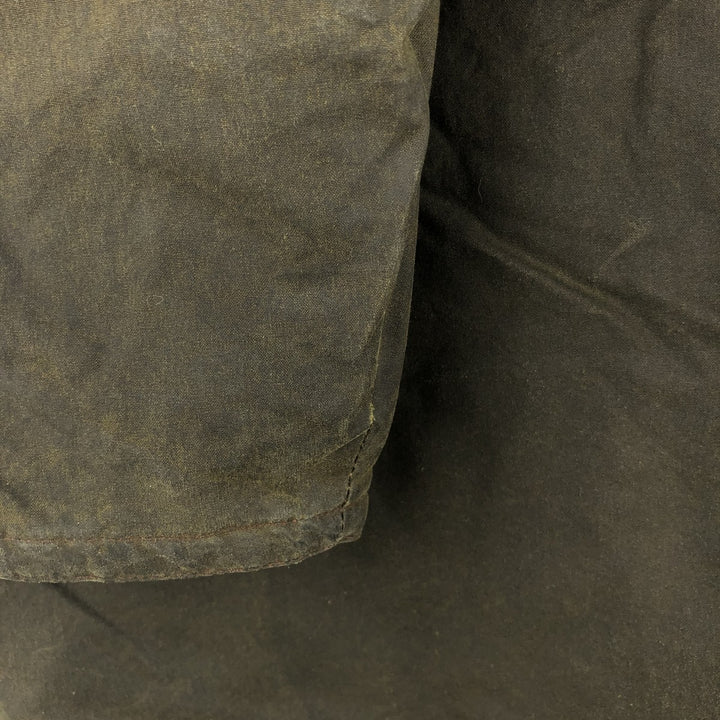 90s-00'S LLBean Waxed Cotton Oiled Padded Jacket, Men's Size Small cotton Khaki type Vintage Second Hand