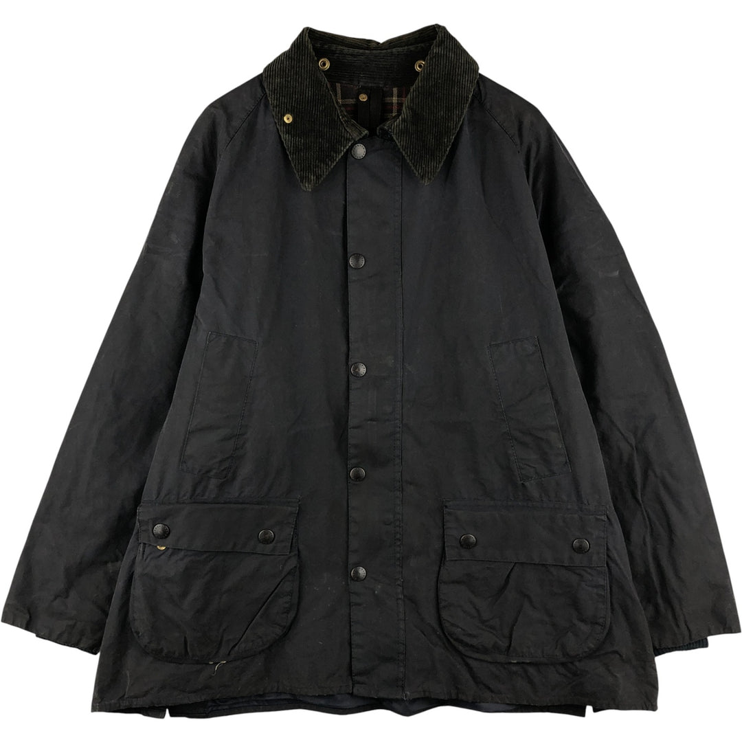 80s-90'S Barbour Bedale (formerly 3 Warrant) Waxed Cotton Oiled Jacket, Made in England, Men's XL unclear navy blue type Vintage Second Hand