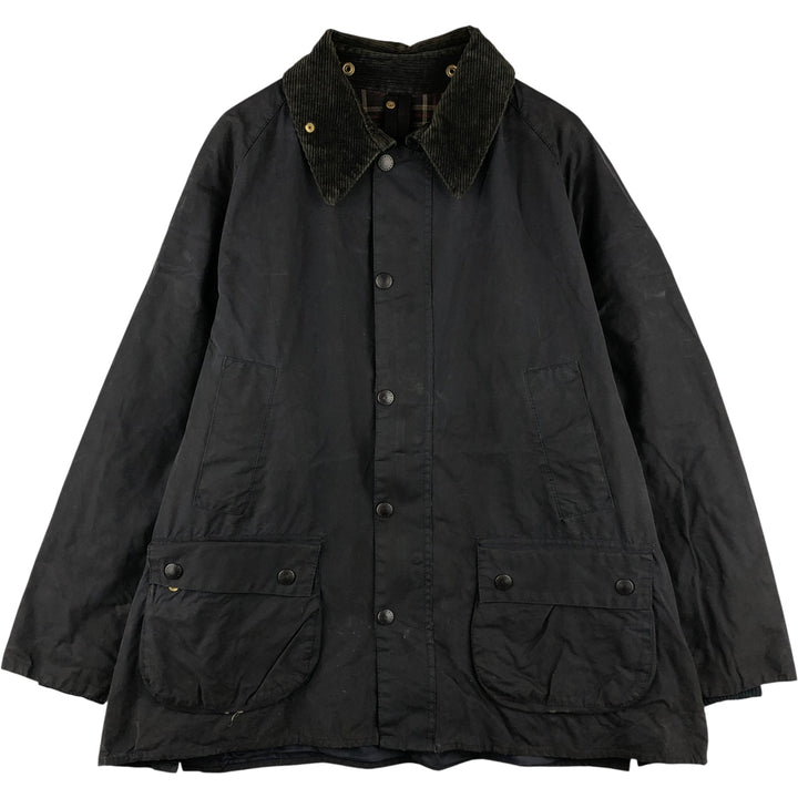 80s-90'S Barbour Bedale (formerly 3 Warrant) Waxed Cotton Oiled Jacket, Made in England, Men's XL unclear navy blue type Vintage Second Hand