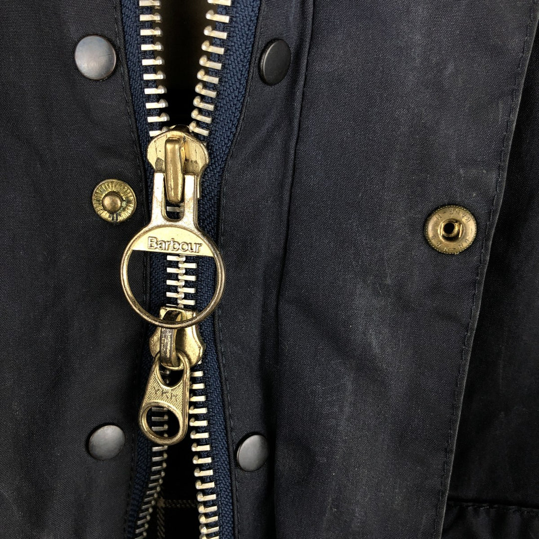 80s-90'S Barbour Bedale (formerly 3 Warrant) Waxed Cotton Oiled Jacket, Made in England, Men's XL unclear navy blue type Vintage Second Hand