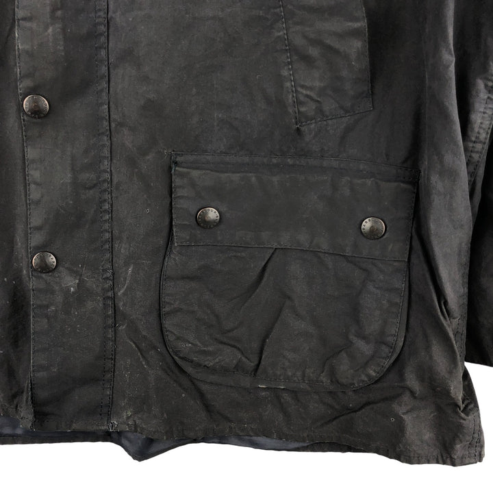 80s-90'S Barbour Bedale (formerly 3 Warrant) Waxed Cotton Oiled Jacket, Made in England, Men's XL unclear navy blue type Vintage Second Hand