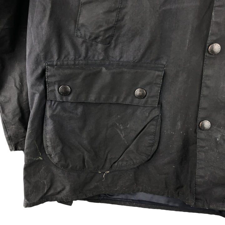 80s-90'S Barbour Bedale (formerly 3 Warrant) Waxed Cotton Oiled Jacket, Made in England, Men's XL unclear navy blue type Vintage Second Hand