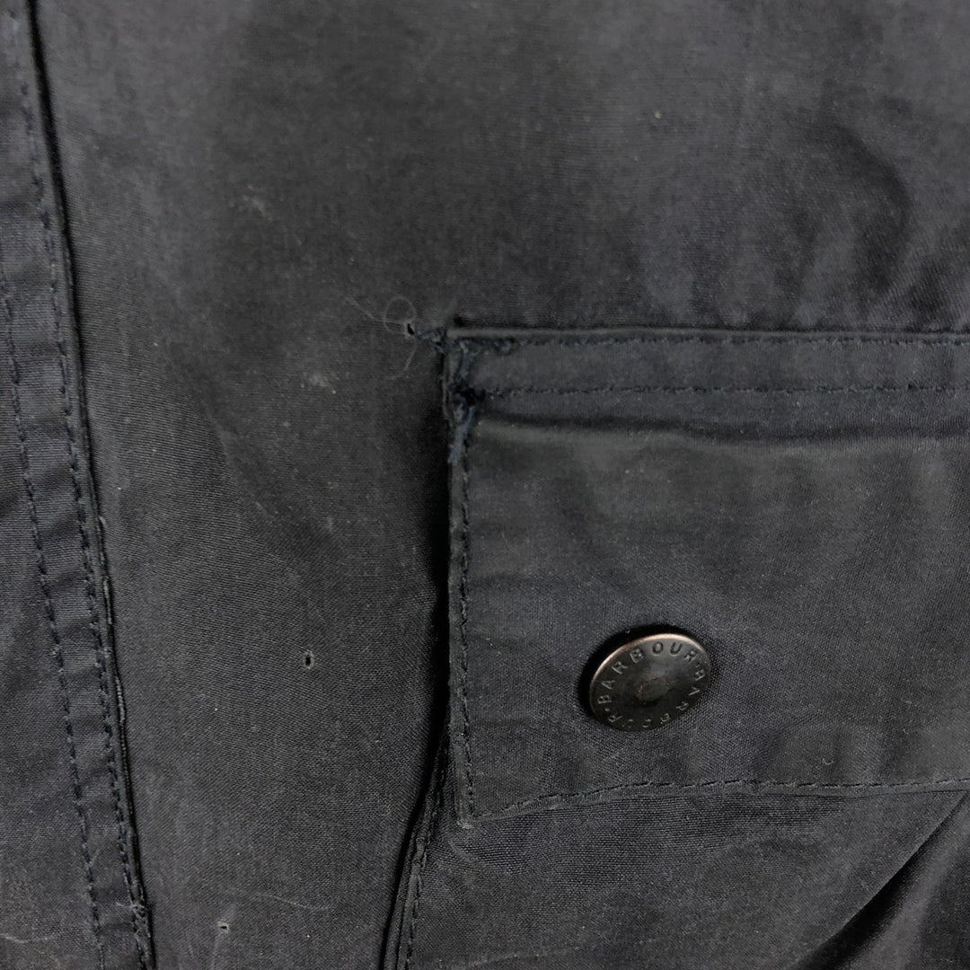 80s-90'S Barbour Bedale (formerly 3 Warrant) Waxed Cotton Oiled Jacket, Made in England, Men's XL unclear navy blue type Vintage Second Hand