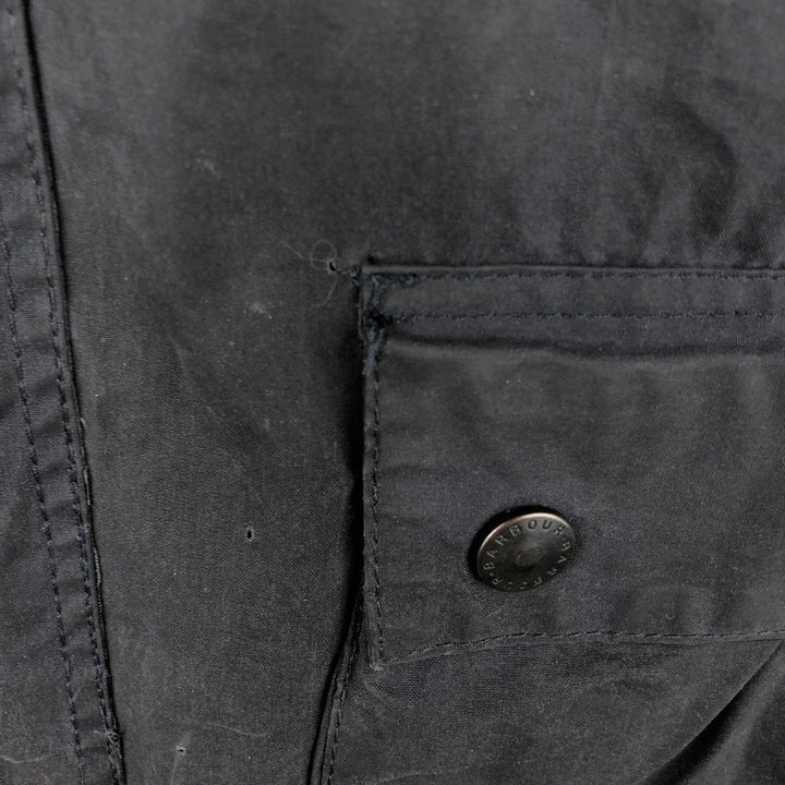 80s-90'S Barbour Bedale (formerly 3 Warrant) Waxed Cotton Oiled Jacket, Made in England, Men's XL unclear navy blue type Vintage Second Hand